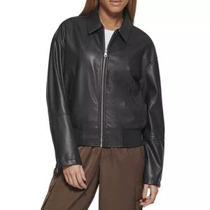 Levi’s Black Faux Leather Bomber Jacket